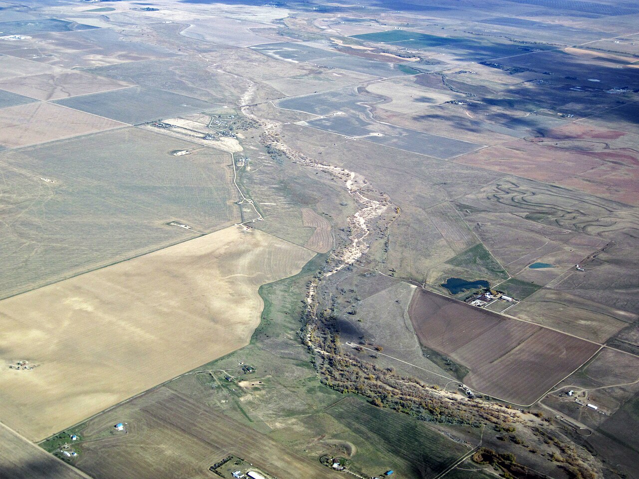 Bijou Creek aerial near Bennett, CO